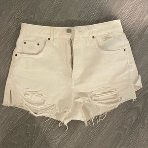 White Topshop Mom Shorts